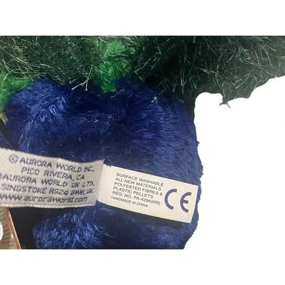 Aurora World Peacock Bird Plush Toy Stuffed Animal Blue 11